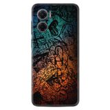 Kılıfland Xiaomi Redmi Note 11e ile Uyumlu Silikon Kılıf, Desen Özel Seri Işaretler Tuval, Siyah