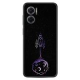 Kılıfland Xiaomi Redmi Note 11e ile Uyumlu Silikon Kılıf, Desen Özel Seri Master Space, Siyah