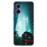 Kılıfland Xiaomi Redmi Note 11e ile Uyumlu Silikon Kılıf, Desen Özel Seri Night Cars, Yeşil