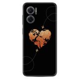 Kılıfland Xiaomi Redmi Note 11e ile Uyumlu Silikon Kılıf, Desen Özel Seri Plane Heart, Siyah
