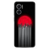 Kılıfland Xiaomi Redmi Note 11e ile Uyumlu Silikon Kılıf, Desen Özel Seri Red City, Siyah