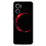 Kılıfland Xiaomi Redmi Note 11e ile Uyumlu Silikon Kılıf, Desen Özel Seri Red Moons, Siyah