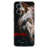 Kılıfland Xiaomi Redmi Note 11e ile Uyumlu Silikon Kılıf, Desen Özel Seri, Wolf Eyes, Siyah