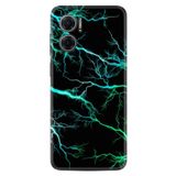Kılıfland Xiaomi Redmi Note 11e ile Uyumlu Silikon Kılıf, Green Thunder Deseni, Yeşil