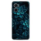 Kılıfland Xiaomi Redmi Note 11e ile Uyumlu Silikon Kılıf, Mistik Çiçekler Desen, Turkuaz