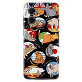 Kılıfland Xiaomi Redmi Note 11e ile Uyumlu Silikon Kılıf, Miyavlamalar Deseni, Siyah