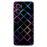 Kılıfland Xiaomi Redmi Note 11e ile Uyumlu Silikon Kılıf, Neon Geometrik Desen, Siyah