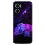 Kılıfland Xiaomi Redmi Note 11e ile Uyumlu Silikon Kılıf, Purple Mountain Deseni, Mor