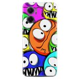 Kılıfland Xiaomi Redmi Note 11e ile Uyumlu Silikon Kılıf, Sevimli Canavarlar Deseni, Renkli