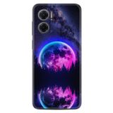 Kılıfland Xiaomi Redmi Note 11e ile Uyumlu Silikon Kılıf, Star Planet Deseni, Mor
