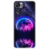 Kılıfland Xiaomi Redmi Note 11e ile Uyumlu Silikon Kılıf, Star Planet Deseni, Mor