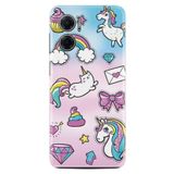 Kılıfland Xiaomi Redmi Note 11e ile Uyumlu Silikon Kılıf, Unicorn Desen, Pembe