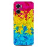 Kılıfland Xiaomi Redmi Note 11e ile Uyumlu Silikon Kılıf, Yapraklar Desen, Renkli