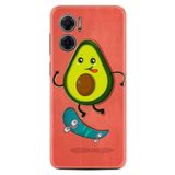Kılıfland Xiaomi Redmi Note 11e Kılıf, Silikon, Desen Özel Seri Avokado Skate, Mercan Rengi