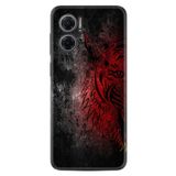 Kılıfland Xiaomi Redmi Note 11e Kılıf, Silikon, Desen Özel Seri, Color Wolf, Siyah