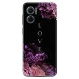 Kılıfland Xiaomi Redmi Note 11e Kılıf, Silikon, Desen Özel Seri Love Flow, Mor Çiçek