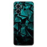 Kılıfland Xiaomi Redmi Note 11e Kılıf, Silikon, Geometrik Desenli, Turkuaz