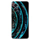 Kılıfland Xiaomi Redmi Note 11e Kılıf, Silikon, Planets Desen, Turkuaz-Siyah