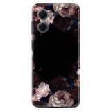 Kılıfland Xiaomi Redmi Note 11e Kılıf, Silikon, Platinium Series, Desenli, Dark Flowers, Siyah