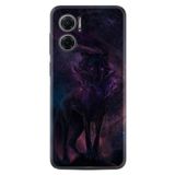 Kılıfland Xiaomi Redmi Note 11e Kılıf, Silikon, Siyah Mor Kurt Desen
