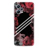 Kılıfland Xiaomi Redmi Note 12 5G ile Uyumlu Silikon Kılıf, Çiçek Desen, Kırmızı