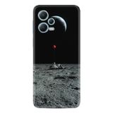 Kılıfland Xiaomi Redmi Note 12 5G ile Uyumlu Silikon Kılıf, Desen Özel Seri Astronot Red Balon, Siyah
