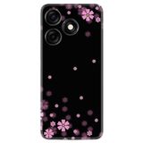 kilifland Xiaomi Redmi Note 12 Pro 5G ile Uyumlu Kılıf Resimli Desenli Baskılı Silikon Black flowers 1391
