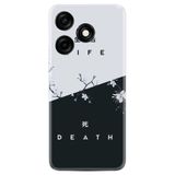 Kılıfland Xiaomi Redmi Note 12 Pro 5G ile Uyumlu Kılıf, Resimli Desenli Baskılı Silikon, Life and Death, Siyah-Beyaz