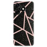 kilifland Xiaomi Redmi Note 12 Pro 5G ile Uyumlu Kılıf Resimli Desenli Baskılı Silikon Pembe Şeritli Mermer 1312