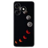 Kılıfland Xiaomi Redmi Note 12 Pro 5G ile Uyumlu Kılıf, Resimli Desenli Silikon, Platinium Series, Ay Evreleri, Siyah