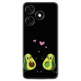 Kılıfland Xiaomi Redmi Note 12 Pro 5G ile Uyumlu Silikon Kılıf, Aşık Avokadolar Desen, Siyah