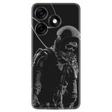 Kılıfland Xiaomi Redmi Note 12 Pro 5G ile Uyumlu Silikon Kılıf, Astronot İskelet Desen, Siyah