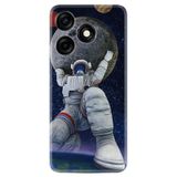 Kılıfland Xiaomi Redmi Note 12 Pro 5G ile Uyumlu Silikon Kılıf, Astronot ve Dünya Tasarımı