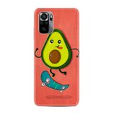 Kılıfland Xiaomi Redmi Note 12 Pro 5G ile Uyumlu Silikon Kılıf, Avokado Skate Desen, Kırmızı