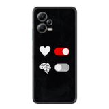 Kılıfland Xiaomi Redmi Note 12 Pro 5G ile Uyumlu Silikon Kılıf, Desen Özel Seri, Love Brain, Siyah