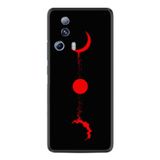 Kılıfland Xiaomi Redmi Note 12 Pro 5G ile Uyumlu Silikon Kılıf, Desen Özel Seri Red Moon, Siyah