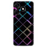 Kılıfland Xiaomi Redmi Note 12 Pro 5G ile Uyumlu Silikon Kılıf, Neon Geometrik Desen, Siyah