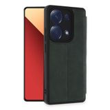 Kılıfland Xiaomi Redmi Note 13 Pro 4G ile Uyumlu Kapaklı Standlı Cüzdan Flip Cover, Koyu Yeşil