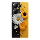 Kılıfland Xiaomi Redmi Note 13 Pro 4G Kılıf, Boutique Baskılı, Sarı Beyaz Çiçek Desenli