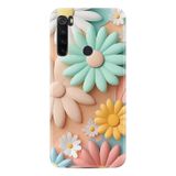 Kılıfland Xiaomi Redmi Note 8 ile Uyumlu Kılıf, Boutique Baskılı, Rengarenk Çiçek Desen