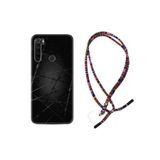 kilifland Xiaomi Redmi Note 8 ile Uyumlu Kılıf Rasta Ipli Boyun Askılı Desenli Silikon Dikenli Tel 1779