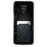 Kılıfland Xiaomi Redmi Note 9 ile Uyumlu Kılıf, Kartvizitli, Kartlıklı, Desenli, Silikon, Dikenli Tel, Siyah