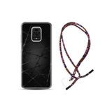 kilifland Xiaomi Redmi Note 9 Pro ile Uyumlu Kılıf Rasta Ipli Boyun Askılı Desenli Silikon Dikenli Tel 1779