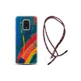 kilifland Xiaomi Redmi Note 9 Pro ile Uyumlu Kılıf Rasta Ipli Boyun Askılı Desenli Silikon Ressam Sulu Boya 1600