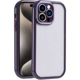 kilifone - Apple iPhone 15 Pro Max - Kılıf Kamera Korumalı Renkli Kenar ve Çerçeve Tasarımlı Vitamin Kapak - Derin Mor - T32458