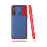 Kilifone - Realme 5i Uyumlu - Kılıf Slayt Sürgülü Arkası Buzlu Lensi Kapak - Kırmızı