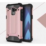 Kilifone - Samsung Galaxy A8 2018 Uyumlu - Kılıf Çift Katman Koruyucu Crash Military Tank Kılıf - Gold Gold