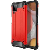 kilifone - Samsung Galaxy M12 - Kılıf Çift Katman Zırh Tank Crash Military Kapak - Kırmızı - T17001