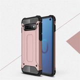 kilifone - Samsung Galaxy S10 Plus - Kılıf Çift Katman Zırh Tank Crash Military Kapak - Rose Gold - T7543