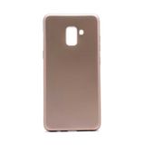 Kilifone - Samsung Uyumlu Galaxy A8 Plus 2018 - Kılıf Mat Renkli Esnek Premier Silikon Kapak - Gold